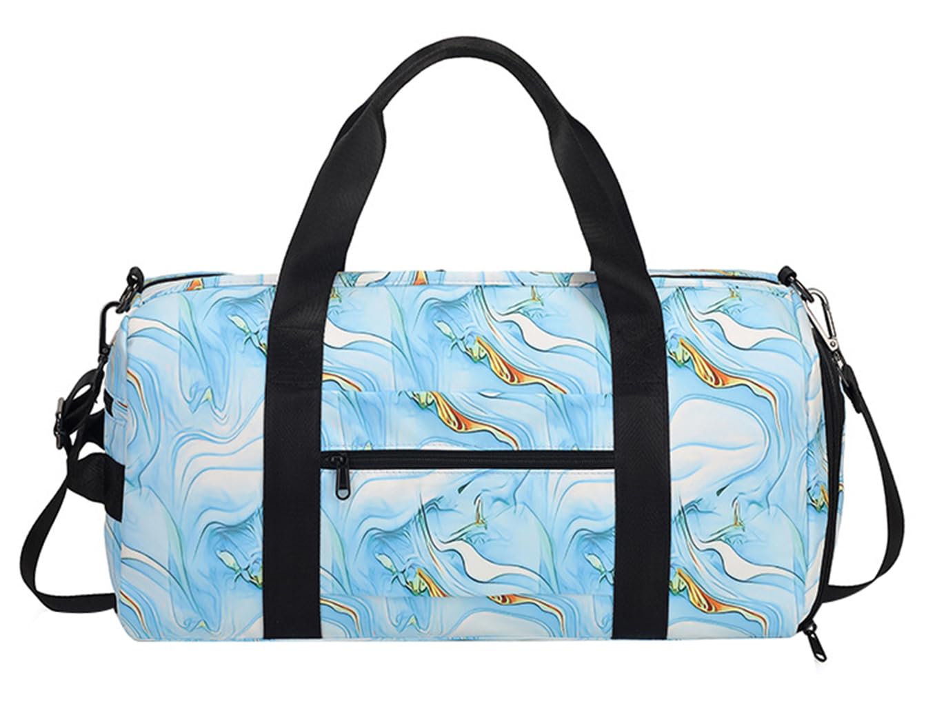 SellerFun Teens Women Travel Bag Girls Gym Duffle Bag Sports Ballet Bag with Shoe Compartment(Blue Wave,23 Liters) โ image 1