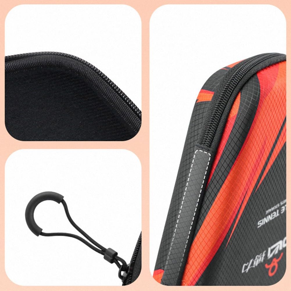 Funda rígida de EVA para raquetas de tenis de mesa, almacenamiento portátil con correa de mano
