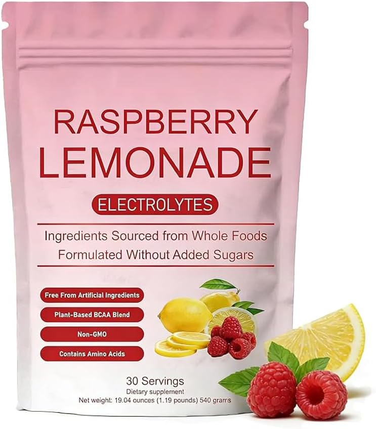 Raspberry Lemonade Electrolytes Powder with Coconut Water & Essential Minerals | Sugar-Free Hydration Support for Rapid Replenishment | Keto, Travel & Daily Wellness | 30 Servings, 540g