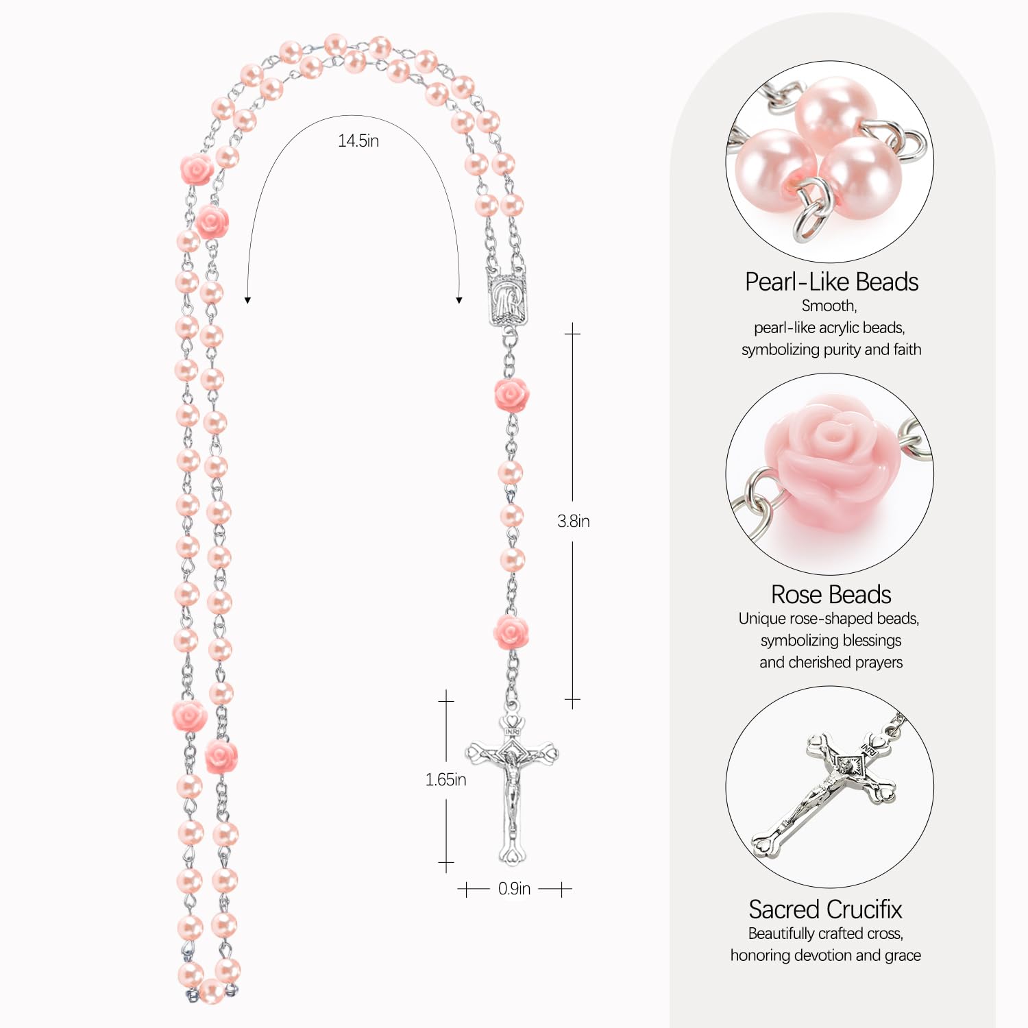 Baptism Gifts for Girl - My First Rosary with Ceramic Keepsake Box, Catholic Christening Gift Set, Pink Rosary for Kids, Baptism, First Communion & Baby Dedication Gifts for Newborn Baby Girls - 4