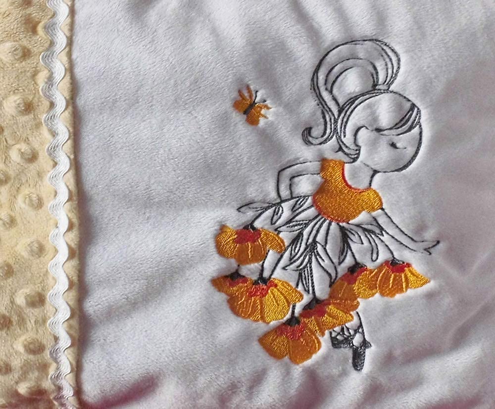 Besticktes Babykissen Kinderkissen mit Mädchen-Motiv Ballerina
