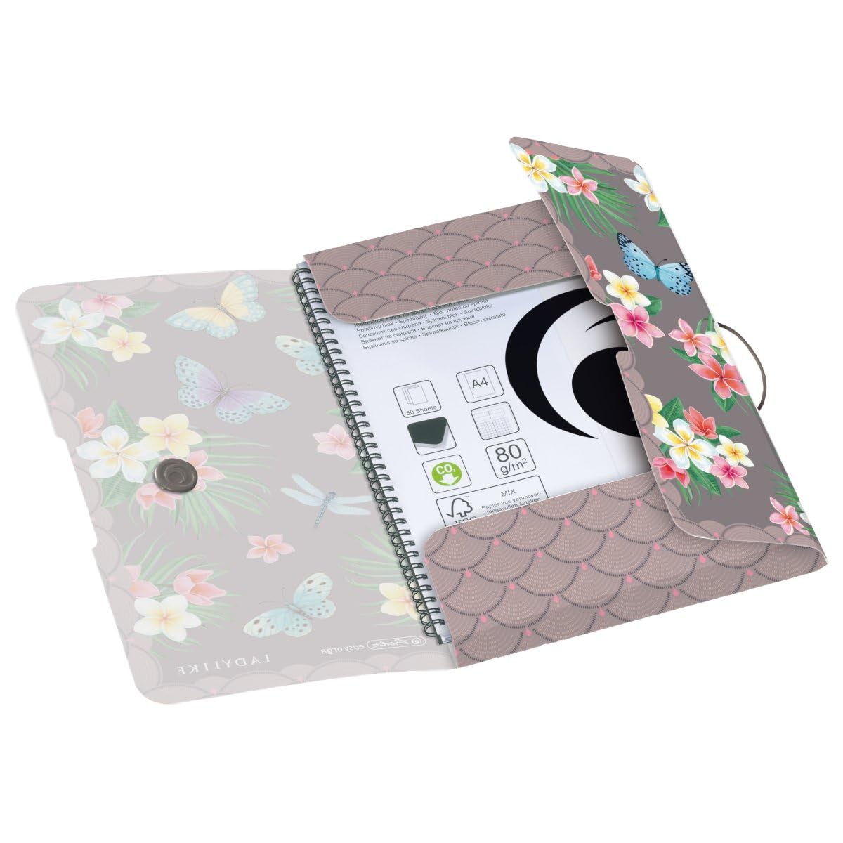 Herlitz 1 x A4 Polypropylene Folder with Ladylike Butterflies Design