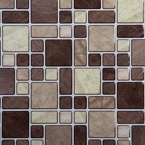 Truu Design Self-Adhesive Peel and Stick Accent Wall Tiles Set for Kitchen Backsplash, Bathroom, and Living Room