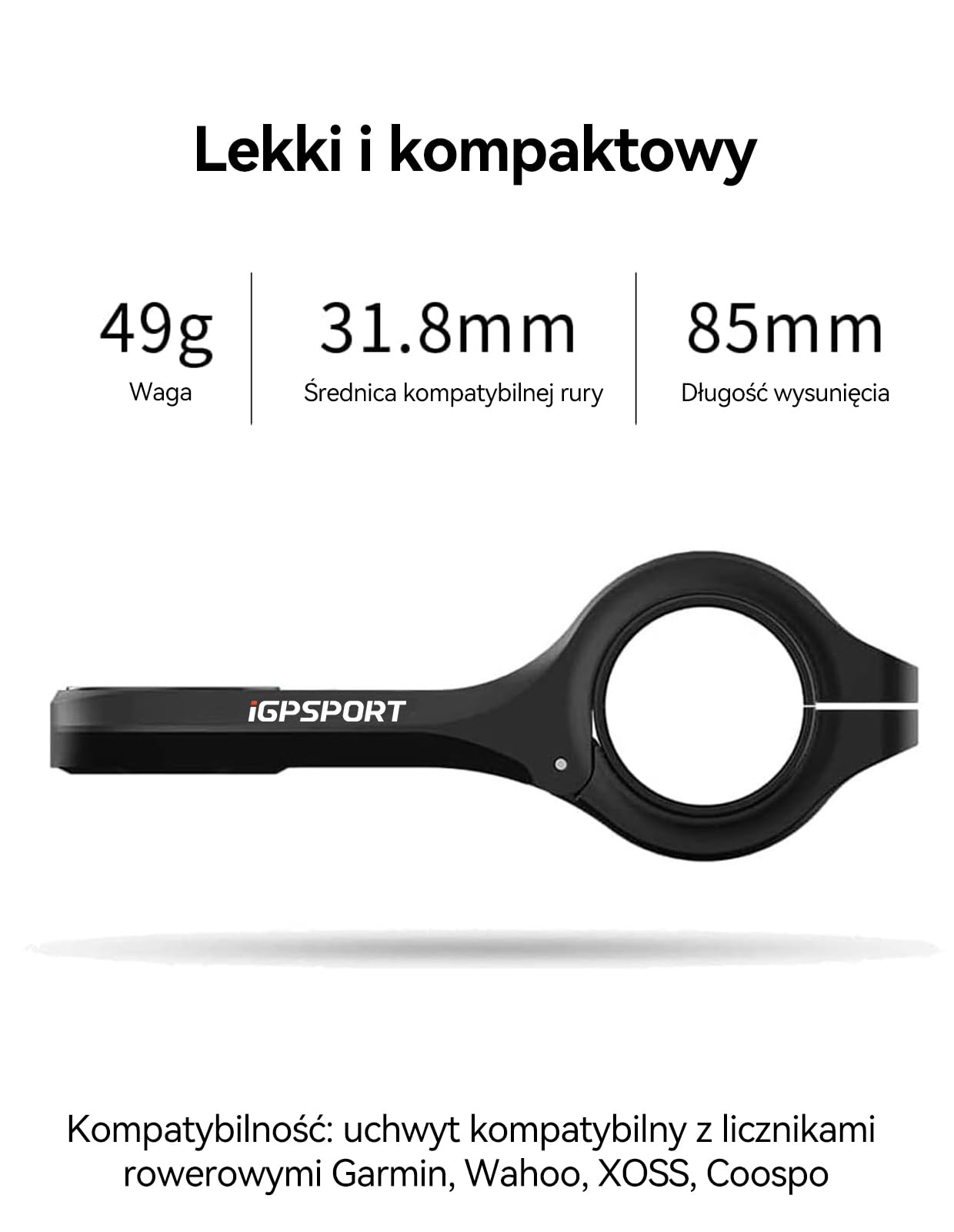 iGPSPORT M80 Przedni Uchwyt Rowerowy, Uchwyt Do Licznika Rowerowego, Uchwyt Rozszerzający, Kompatybilny z iGPSPORT GPS Licznikami Rowerowymi