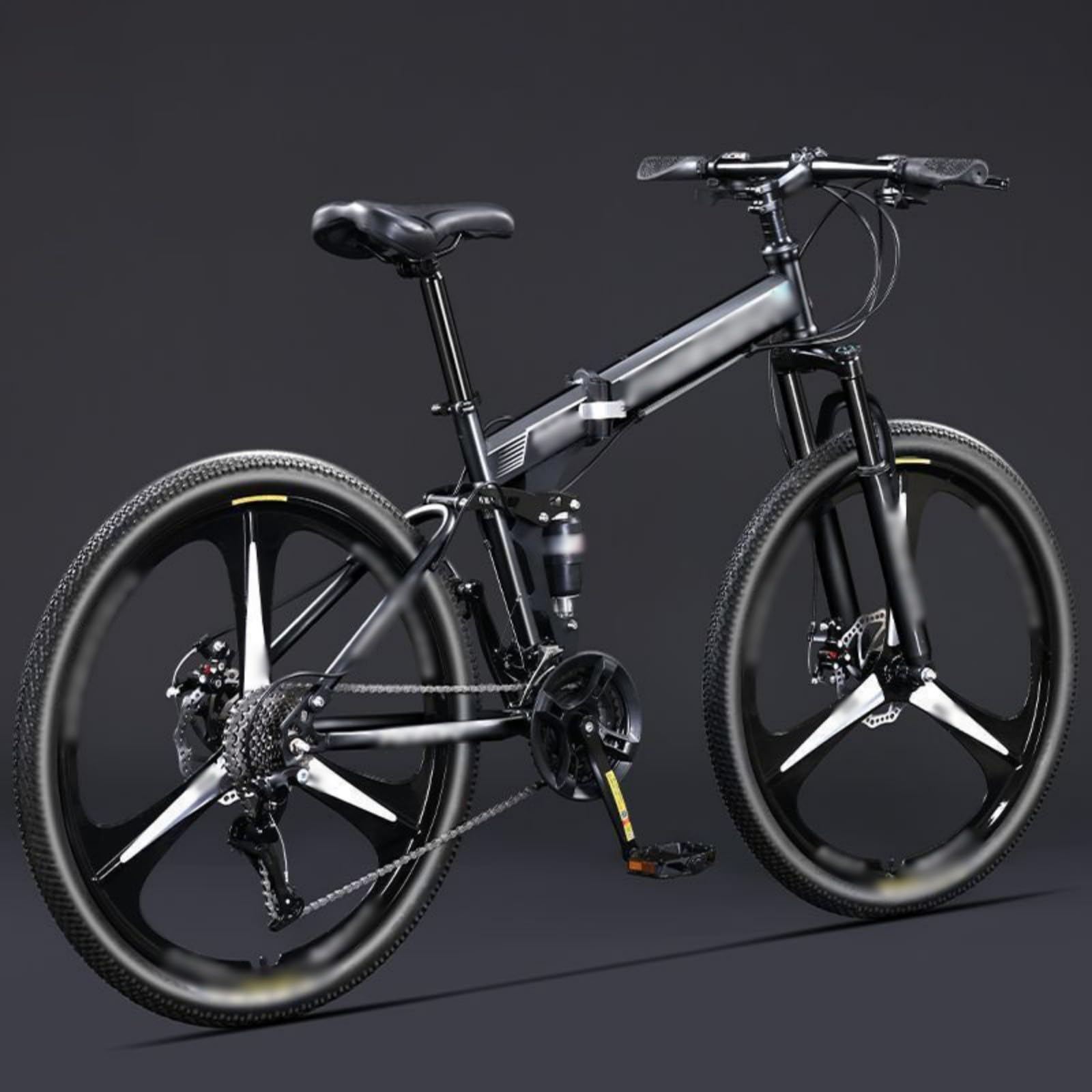 Vélo De Montagne Pliable 24/26 Pouces, 21 Vitesses, Double Suspension, Roues Intégrées, Cadre en Acier À Haute Teneur en Carbone, pour Adultes, Hommes Et Femmes
