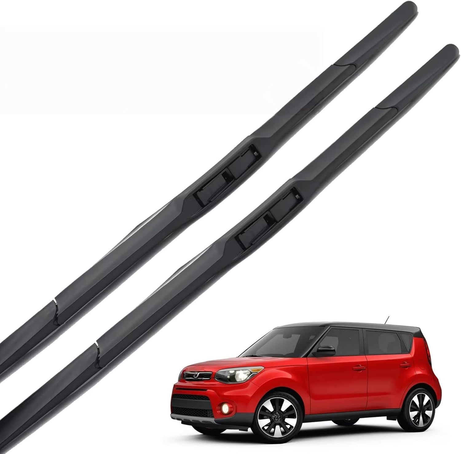 liufangfc Front Windscreen Beam Wipers for Kia Soul MK2 2014-2019 24"+20", Set of 2 Replacement Blades with Pre-assembled Adapter, Only for Right-Hand Drive (UK)