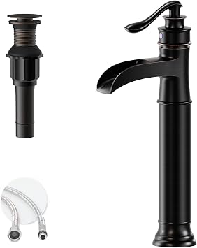 Bathroom Vessel Sink Faucet Waterfall Single Handle Single Hole