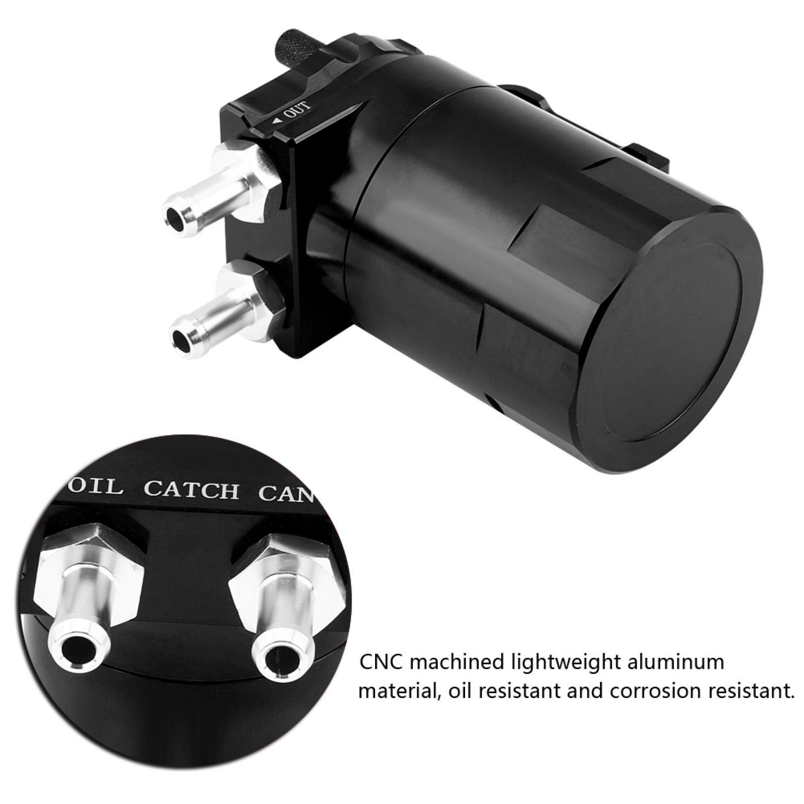 Universal Aluminium Auto Motorölbehälter Catch Can Breather Tank Kit Schwarz