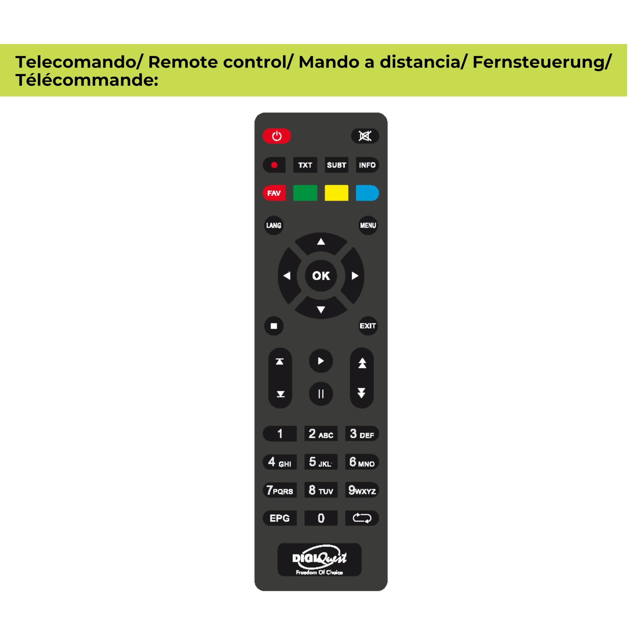 Digiquest Digital Terrestre Decodificador DVB-T2 SH-4 Mediaplayer, Negro