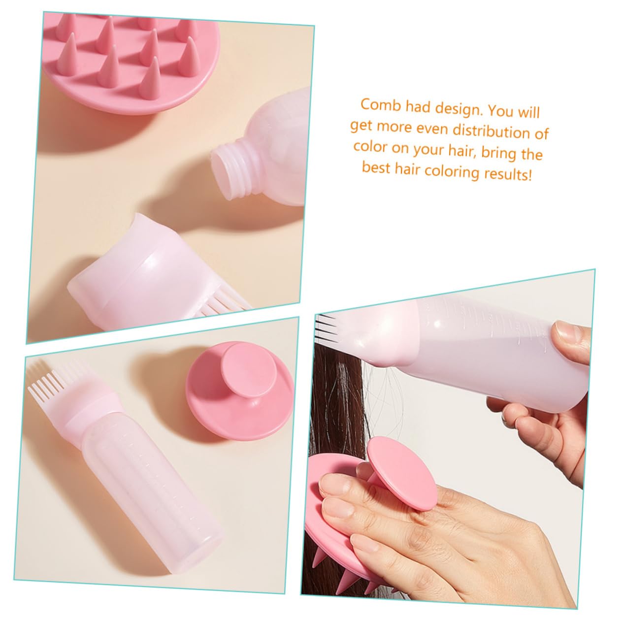 Housoutil 6sets Bottiglie Applicatore Per Colorazione Con Pettine Massaggiatore Bottiglie Per Colorare Oiling e Shampoo Facile Da Usare Per Fai Da Te e Parrucchieri