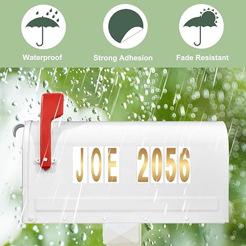 Miniatura 2 de H2MTOOL - Números de buzón para exteriores, 12 hojas de 3 pulgadas, 0-9 A-Z, vinilo autoadhesivo, números de dirección, letras adhesivas para