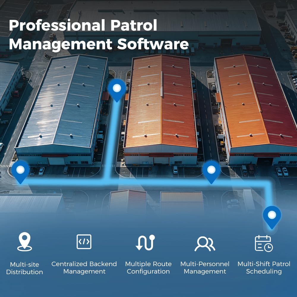 JWM RFID Guard Patrol System - Varita de seguridad con pantalla LCD | Software de gestión multilingüe gratuito, para industria, hospital, almacén, hotel y logística