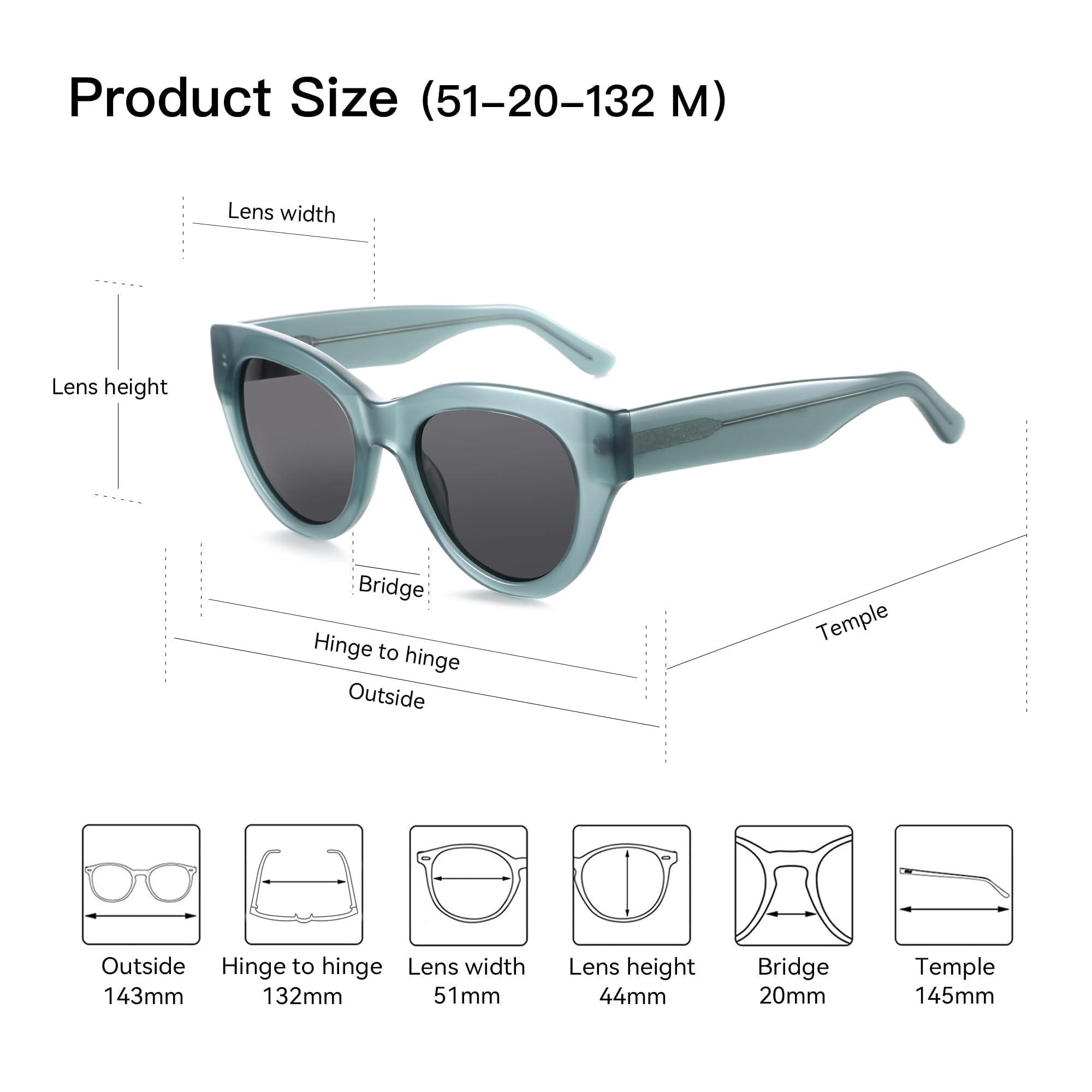 Modne okulary przeciwsłoneczne Cat Eye dla kobiet w stylu retro z oprawką z octanu UV