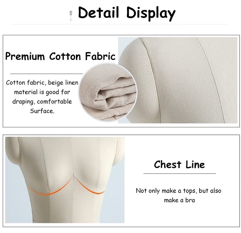 Pełnowymiarowy manekin do szycia z rękami i nogami, regulowana forma ubioru 150-175 cm, 1 szt.(White,X-Large)