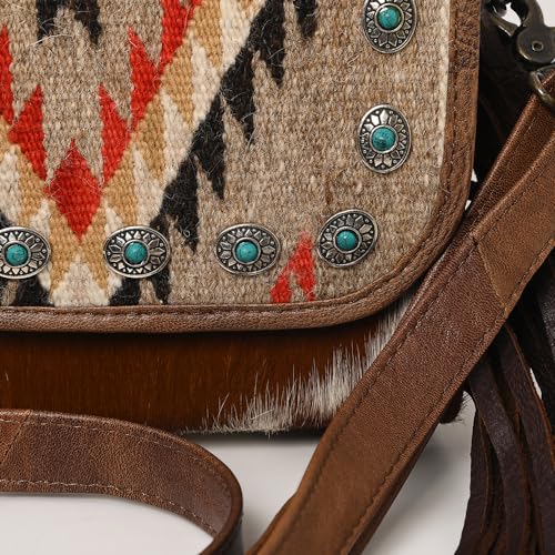 American Darling Briefcase Saddle Blanket Hair On Genuine Leather women western handbag | Bag for4