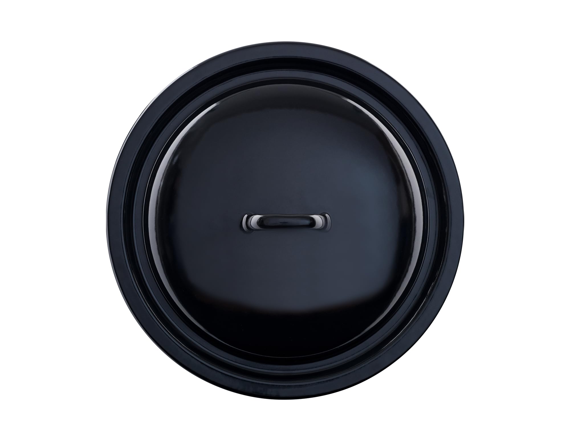 Couvercle pour poêle ronde en émail noir grand diamètre 34 cm Riess 0262-022
