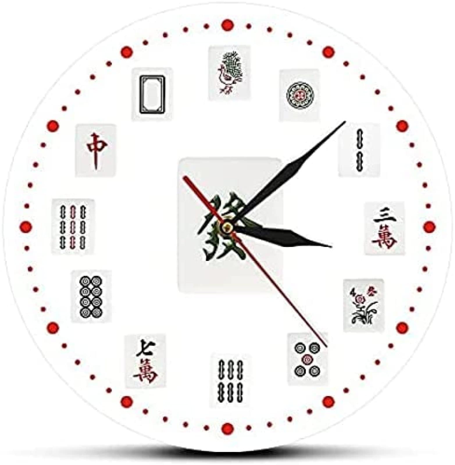 Amazon.co.jp: 麻雀アート装飾壁掛け時計中国麻雀タイルモダンプリント