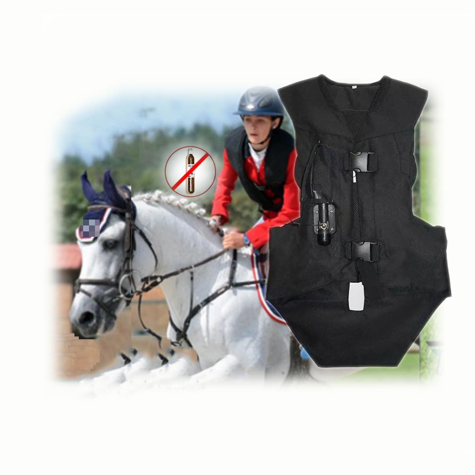 Chaleco De Airbag Ecuestre Adulto Chaleco De Airbag De Montar A Caballo Con Vértebras De Cuello/cola Tamaño Ajustable(S)