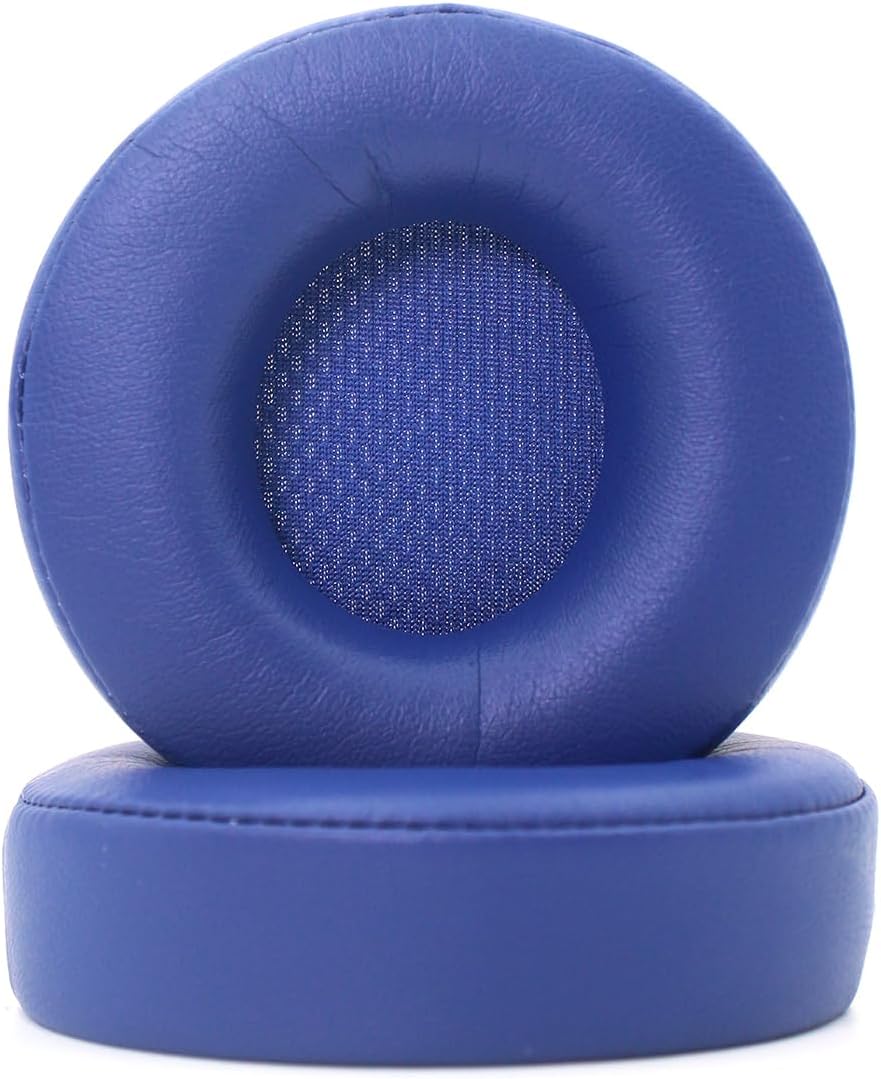 Replacement Ear Pads Compatible with Beats Solo Pro Headphone Pads Protein Leather Soft and Comfortable Resilient Sponge (Blue)