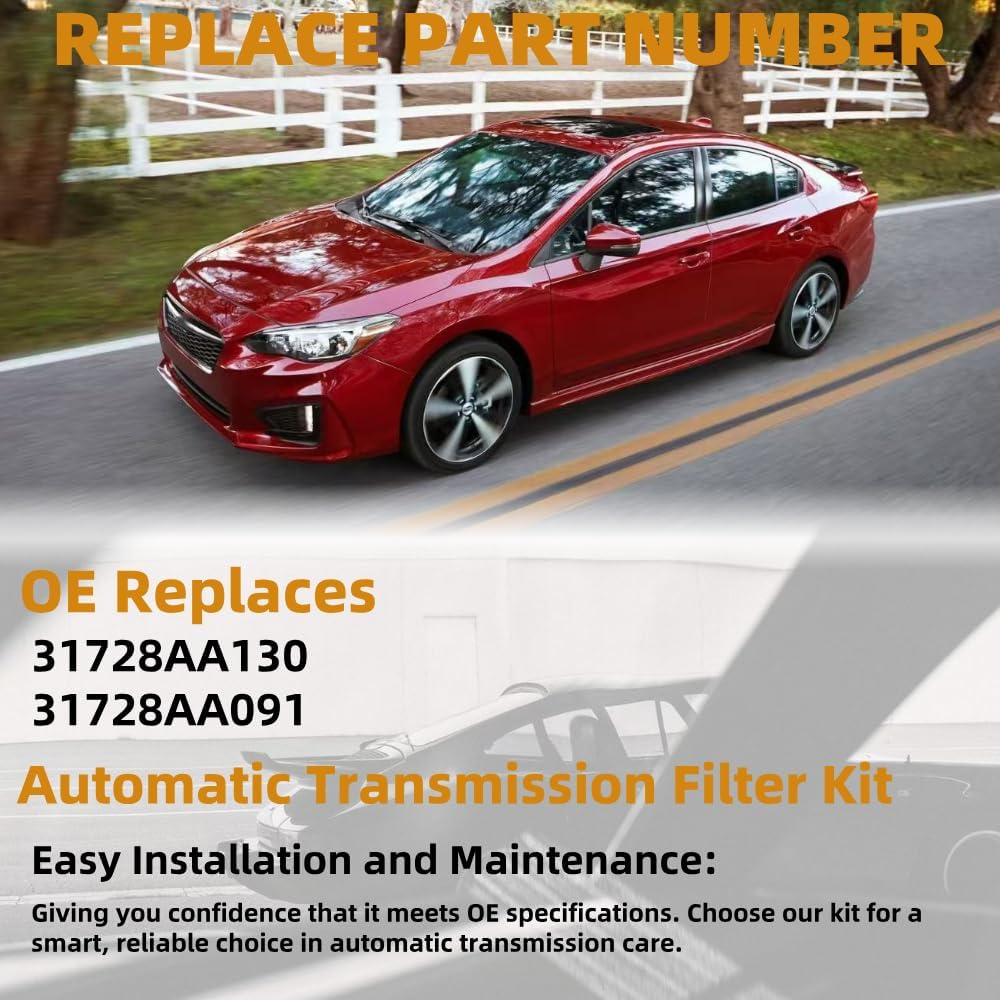 Transmission Filter with Gaskest Kit Compatible with Subaru Outback 2005-2008, Forester 2009-2012, Legacy 2005-2009, Impreza 2008-2011 31728AA130 31728AA091