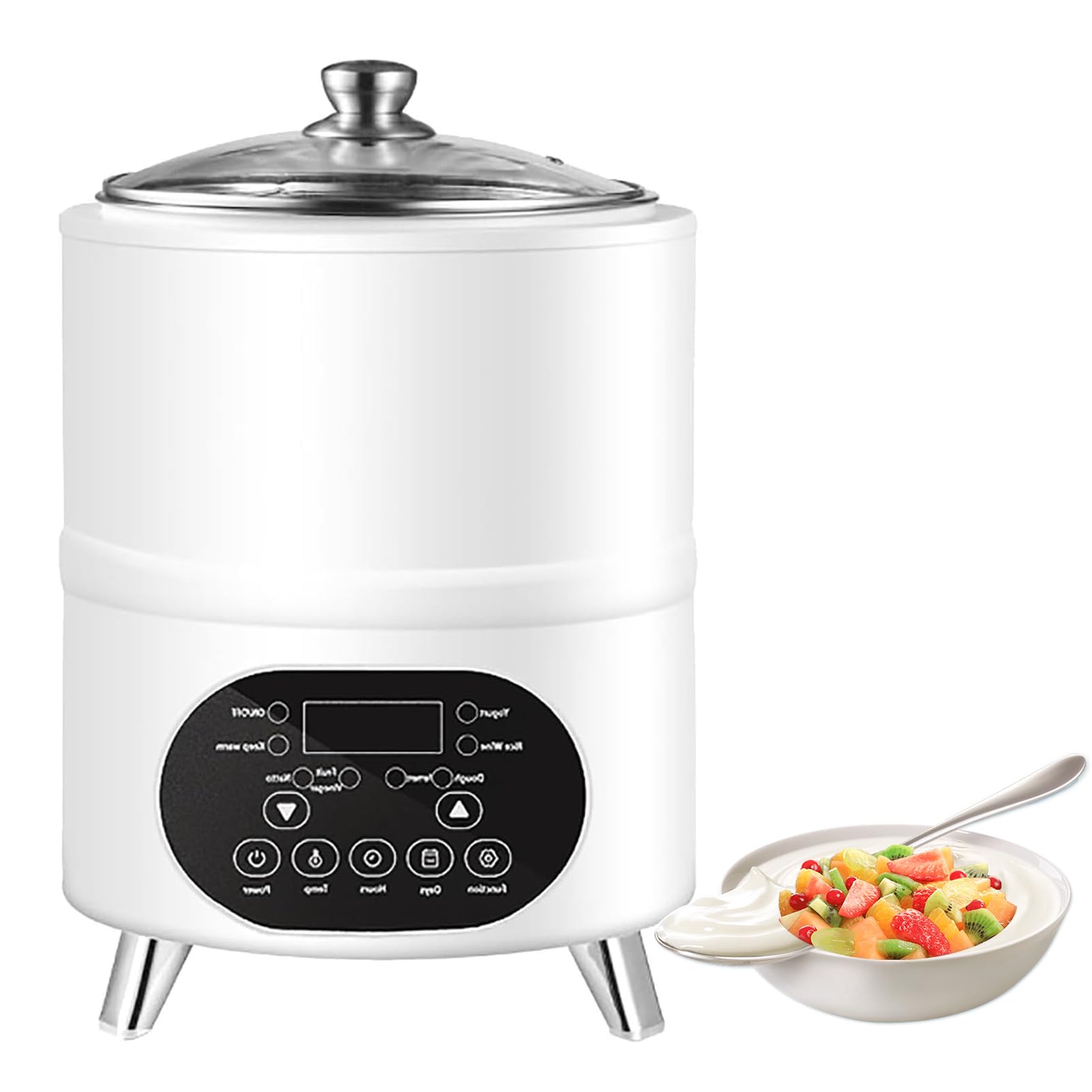 ZHJOPP Electric Yogurt Maker Machine,Smart Constant Temperature Yogurt Maker, Home Yohurt Incubator for Fruit Vinegar, Yogurts (White 12L)