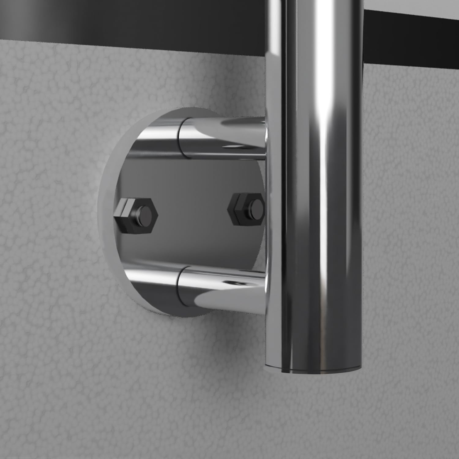 Edelstahl Treppengeländer Eingang Haustür mit 1 Pfosten und Wandanschluss, Individuell 500mm - 1200mm, Montage, Querstreben, Träger. Handlauf nach Ihren Wünschen