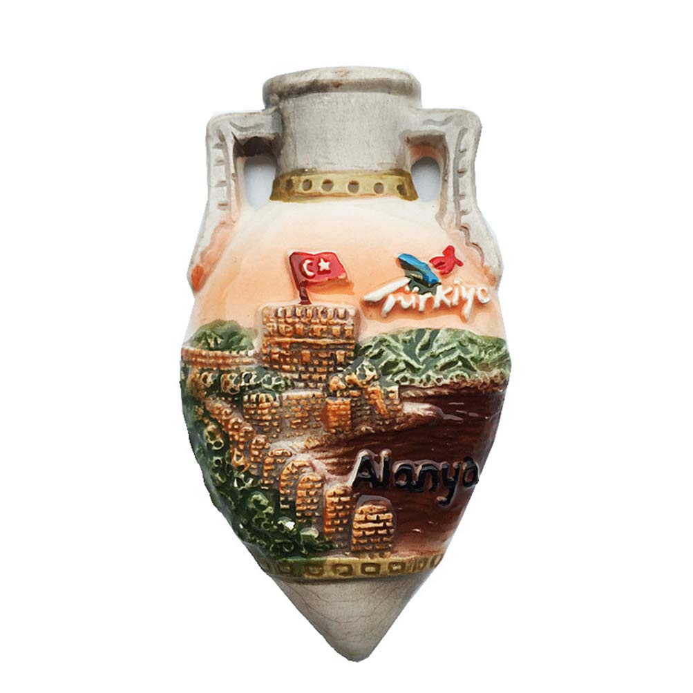 Muyu Magnet Multicolored Alanya Turkey 3D Fridge Magnet Home & Kitchen Decoration Magnetic Sticker,Alanya Turkey Refrigerator Magnet Travel Souvenir Gift