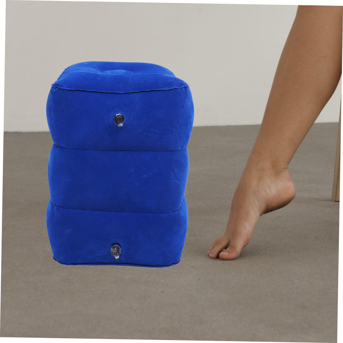 HOMSFOU 2 Pièces Coussin Gonflable de Voyage Ajustable Hauteur Repose Pratique Couleur Bleu Foncé pour Aérien et Camping