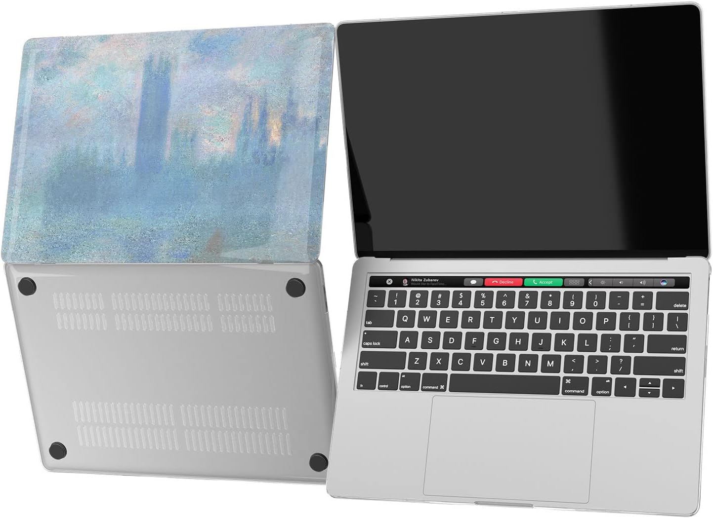 Hard Case Compatible with MacBook Air 13 15 inch Pro 16 14 M5 M4 M3 M2 M1 2026 2025 2024 2022 2020 Cover Painting Glossy Blue Claude Monet Artwork Clear Plastic Houses of Parliament Shell