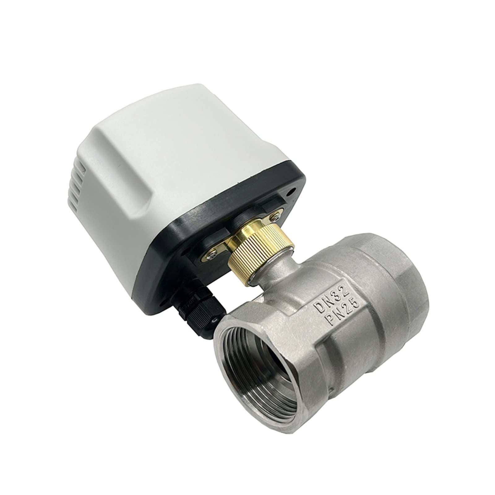 Zawór kulowy, DN15 DN20 DN25 DN50 2-drożny IP65 Wodoodporny Zawór Kulowy Z Napędem 12V 24V 220 3-przewodowy 2 Sterowanie Elektryczny Ze Stali Nierdzewnej(DN32,220AC_CR04)