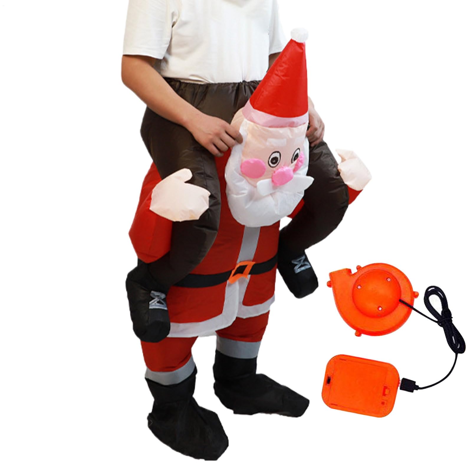Nadmuchiwany kostium Świętego Mikołaja, zimowy kombinezon cosplay, zabawny kostium bożonarodzeniowy, na spotkania rodzinne, imprezy, występy, uroczystości, imprezy