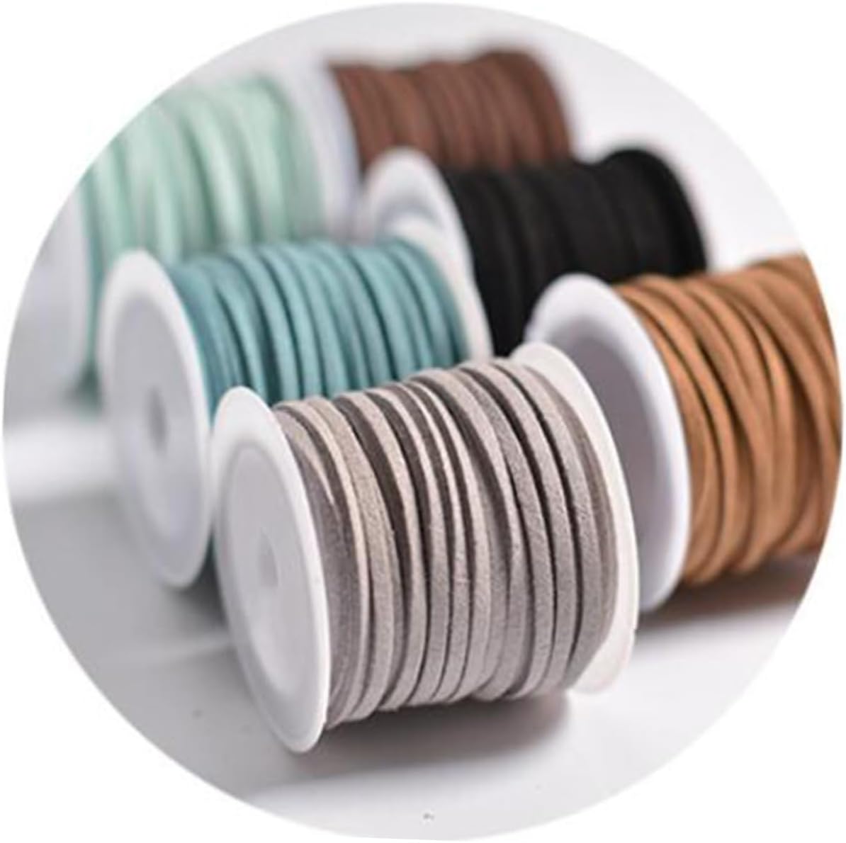 SHINEOFI 12pcs DIY Artificial Suede Cord String Rope Double-Sided Banderole Stretchy Bracelet Laces Decorative Ropes Colors