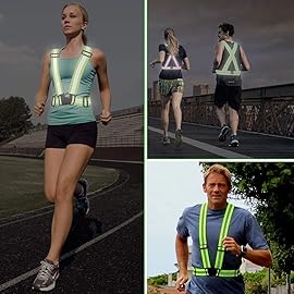 Chiwo Reflective Vest Running Gear 2Pack, High Visibility Adjustable Safety Vest for Night Cycling,Hiking, Jogging,Dog Walking(Color Ornage)