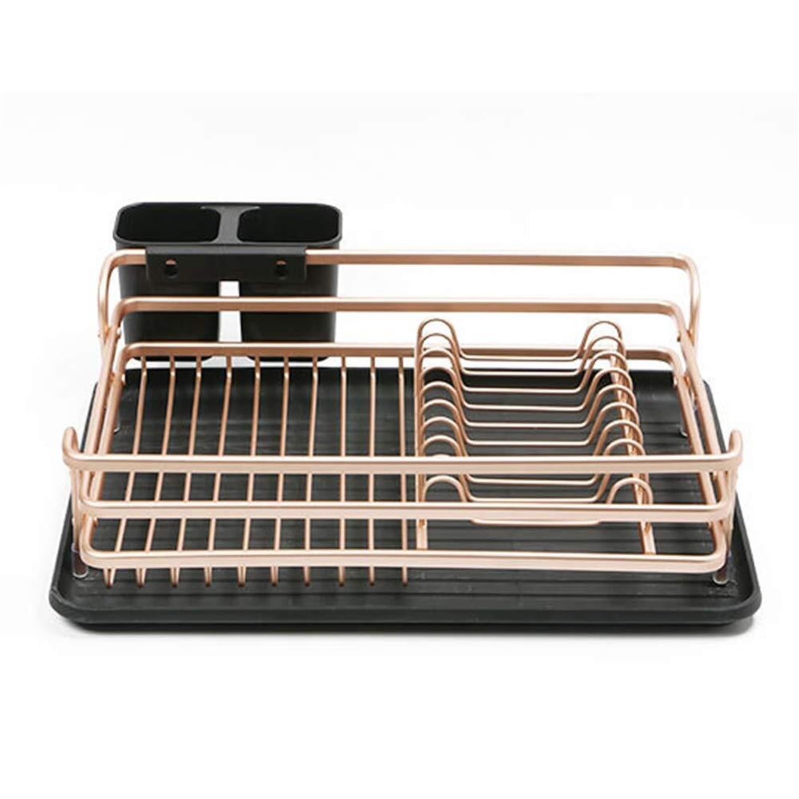 drying rack Aluminum Dish Drying Rack for Kitchen Counter Dish Drainer with Removable Cutlery Holder & Cup Holder drainer