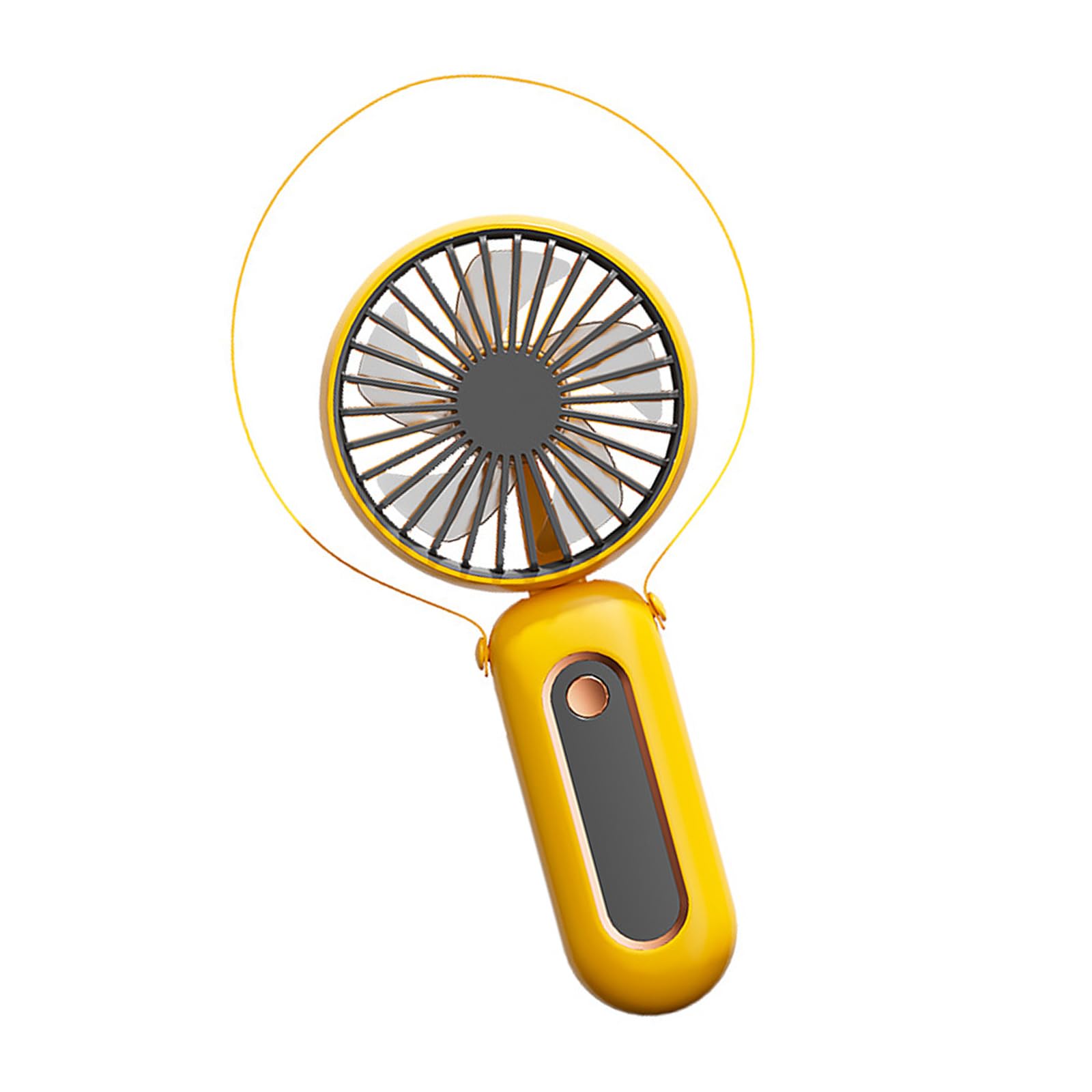 Uqezagpa Yellow Portable Foldable Handheld Fan 6 Speed Rechargeable Cooling For Travel Outdoor Hot Weather Lightweight Portable Fan