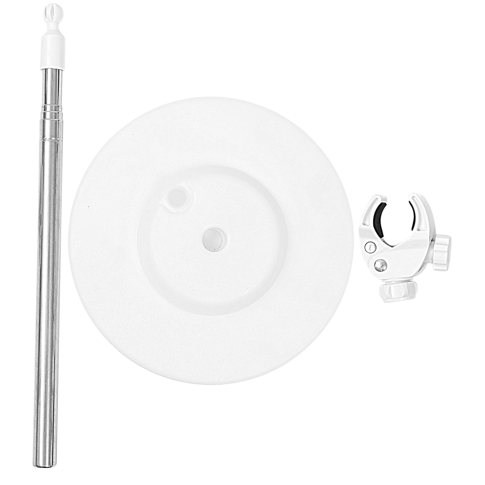 FOMIYES Supporto Portaphon Terra Animali Domestici e da Asciugacapelli Bianco Struttura in Plastica e Acciaio Inossidabile Resistente, Mani Libere Uso Domestico