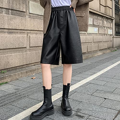 Short simili cuir coupe ample pour gommer les formes avec style