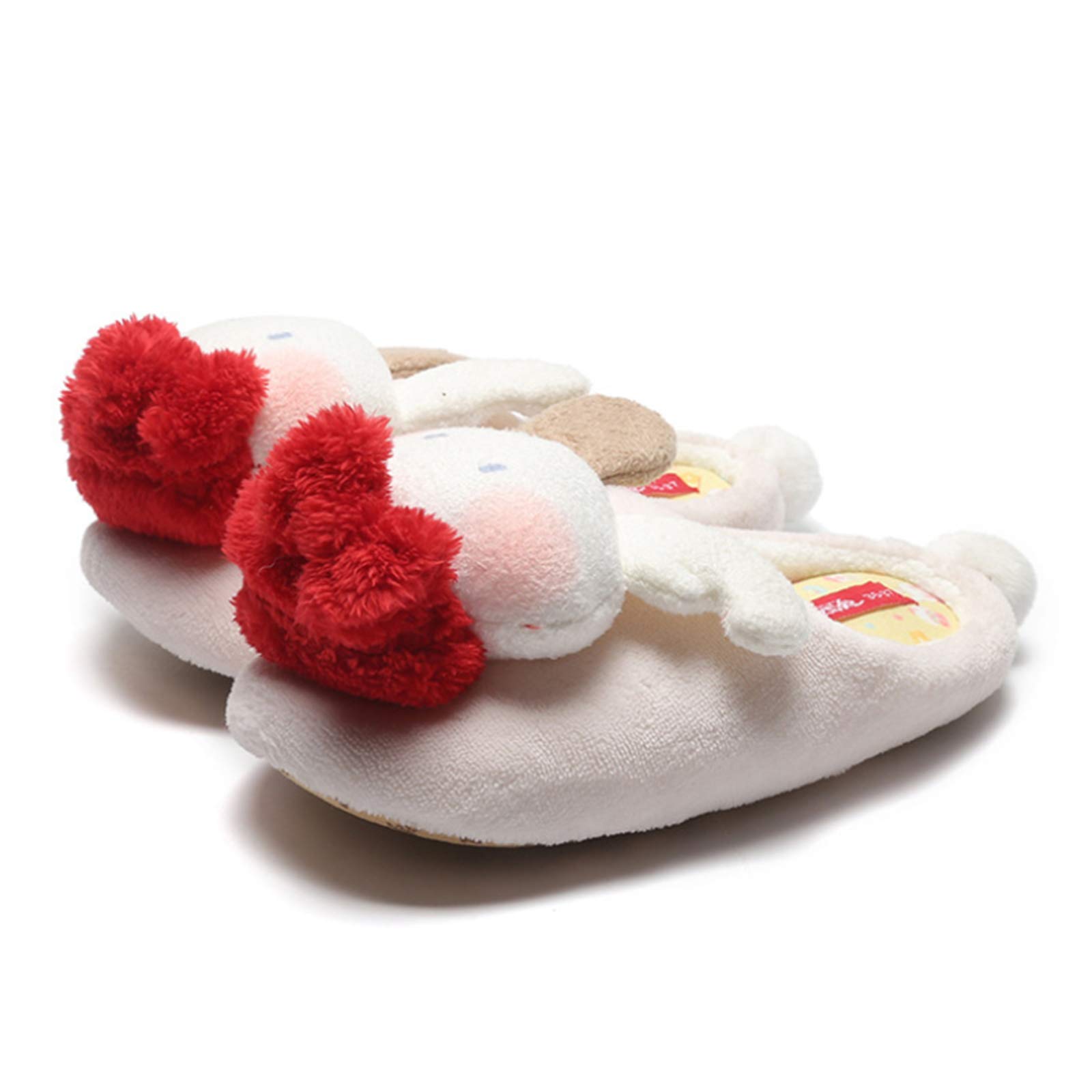 UYBAGCute Bunny Slippers for Women Fuzzy Animal Memory Foam House Slippers Waterproof Sole Home Slippers Winter Warm Rabbit Bedroom Slippers Cartoon Cotton Shoes Indoor,36~37