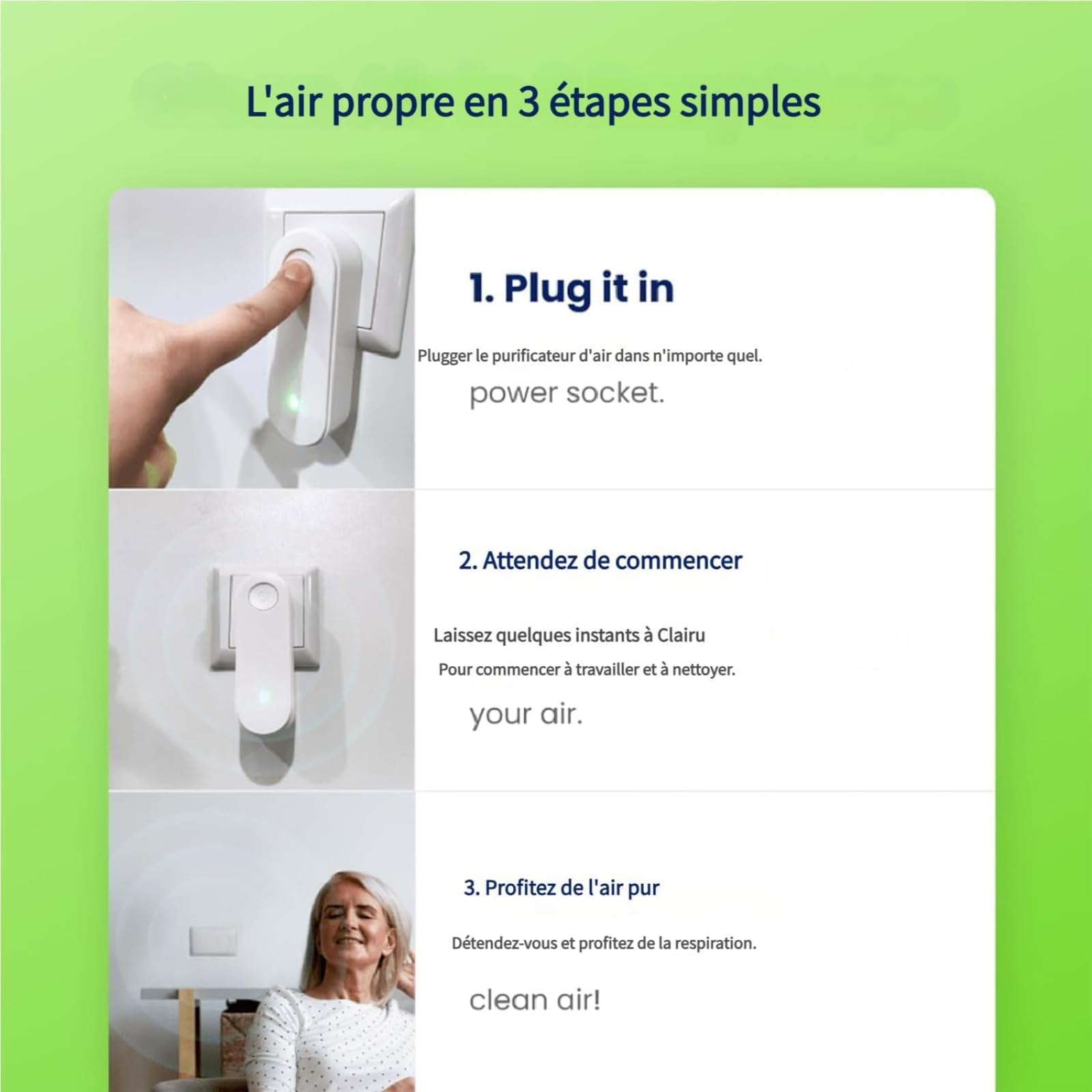 Purificateur D'air Mavvix, Purificateur D'air Ionique Mavvix Air, Négatifs élimine 99.97% Des Odeurs D’animaux,Convient Aux Chambres, Toilettes, Placards Et Salles Pour Animaux