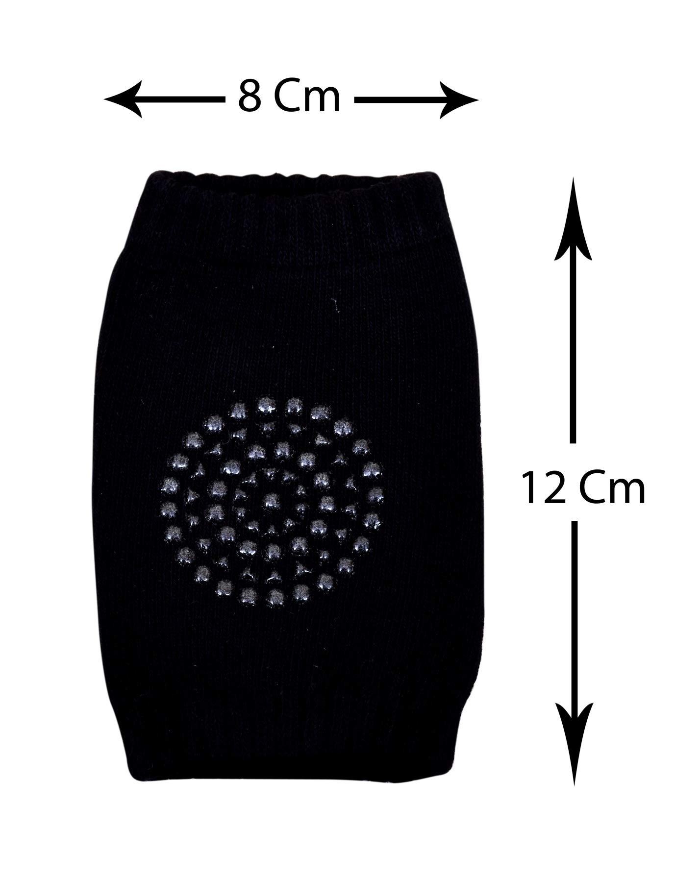 THE LITTLE LOOKERS� Baby Knee Pads for Crawling, Socks-style Anti-Slip Padded Stretchable Elastic Cotton Soft Breathable Comfortable Knee Cap/ Elbow Safety Protectorin Attractive Colors (6 months- 2 years) (Black', Pack Of 1) 3