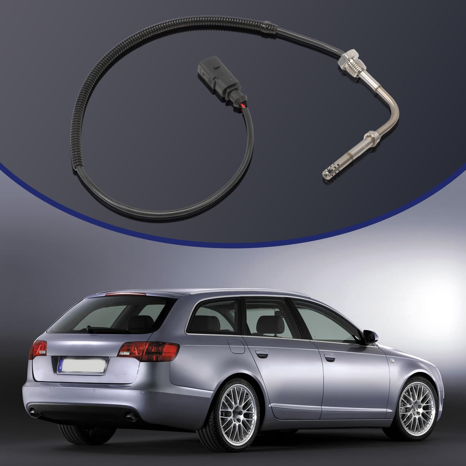 KASturbo 038906088D Capteur de température des gaz d'échappement Compatible avec A6 C6 4F 2.7 TDI 3.0 TDI Capteur de température des gaz d'échappement Capteur de température des gaz d'échappement 2005