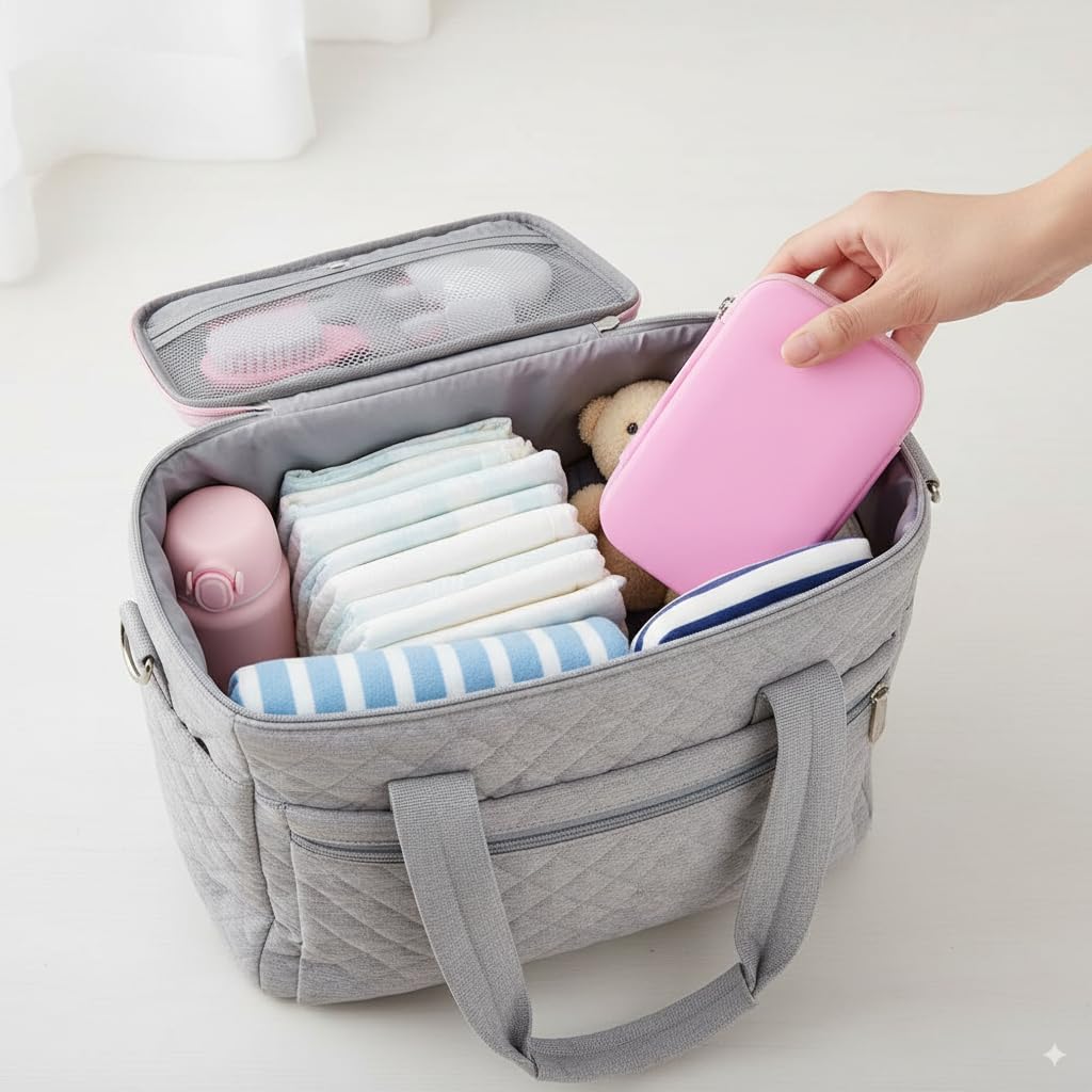 Kit Naissance Bébé 13 Pièces – Trousse de Soin & Toilette Nouveau-né Complète – Thermomètre, Coupe-Ongles, Mouche-Bébé, Brosse Cheveux – Indispensable Maternité & Cadeau Naissance