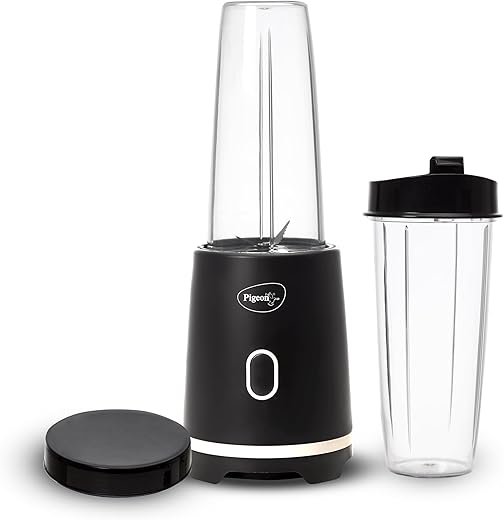 Pigeon By Stovekraft Pure Pro | Grinder Juicer Blender Smoothie Maker All-in-1 Machine | 300 Watt | ‎230 Volts | 2 Jars- Multiuse Jar 500ml, 1...