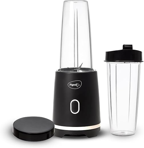 Pigeon By Stovekraft Pure Pro | Grinder Juicer Blender Smoothie Maker All-in-1 Machine | 300 Watt | ‎230 Volts | 2 Jars- M...