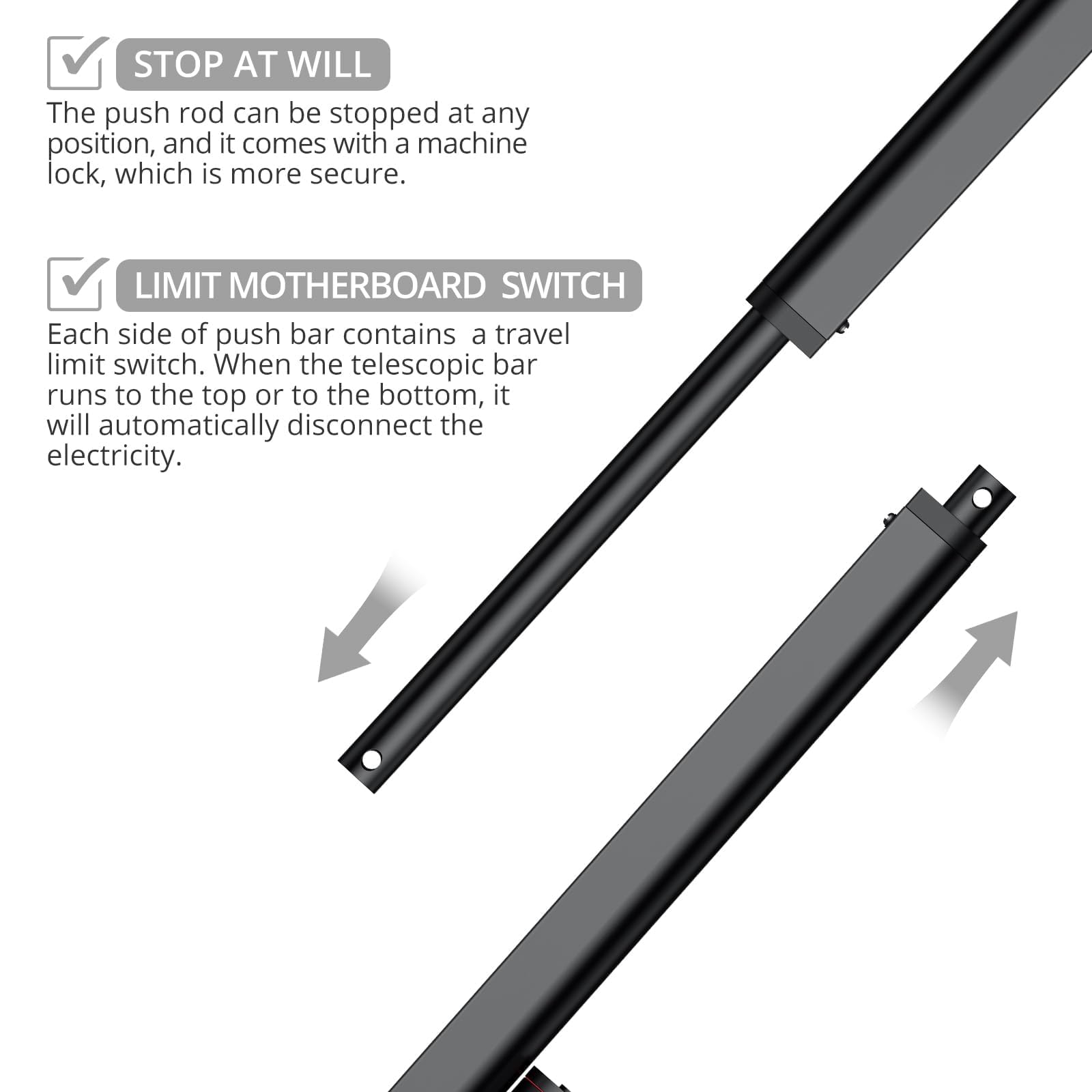 Justech 330LBS/1500N-12inch/300mm 12V Linear Actuator with Bracket, Black — Amazon image 4