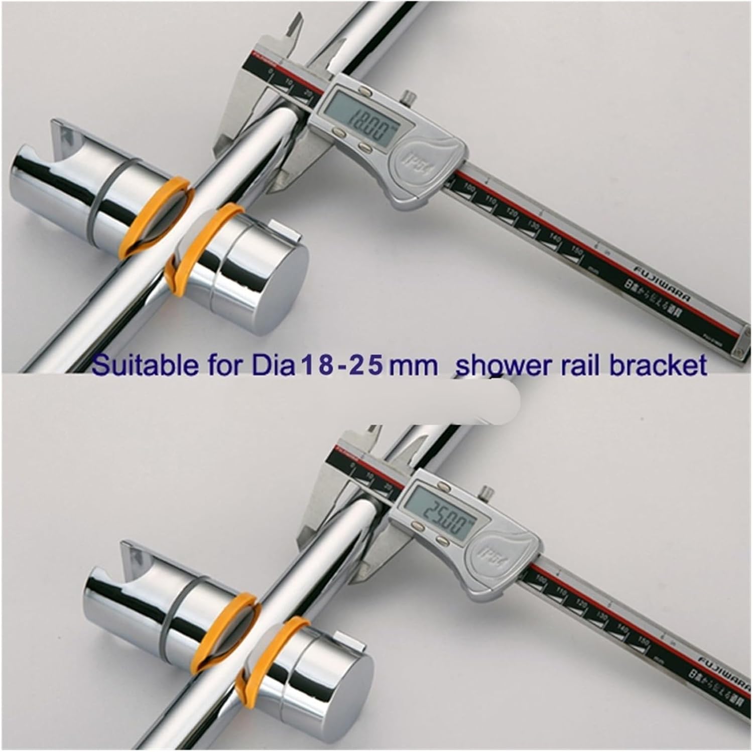 Bathroom Accessories Universal 18~25mm ABS Plastic Shower Slide Rail Bar Holder Adjustable Clamp Holder Bracket Replacement 5151(Gery)