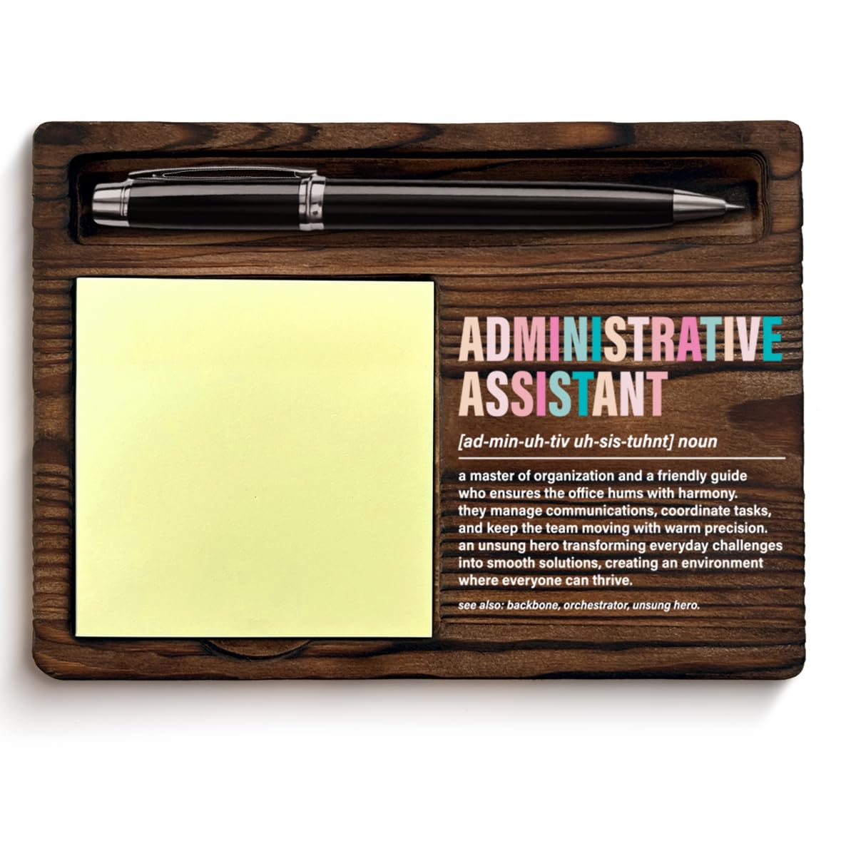 Administrative Assistant Gifts for Women, Appreciation Gifts for Admin Assistants Secretary, Administrative Assistant Definition Sticky Note Holder for Office Desk Decor