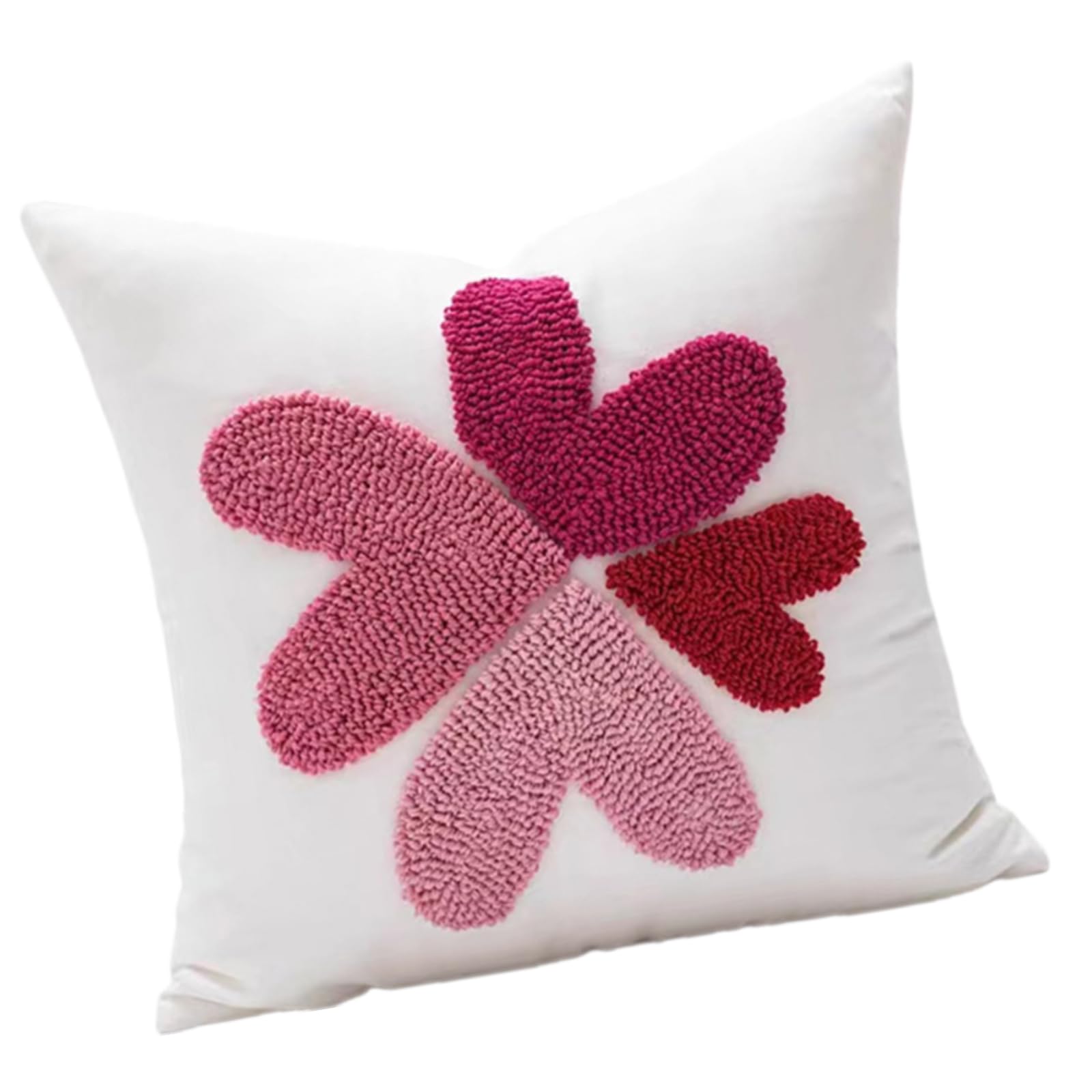 carotoe Redness Blossom and Script Heart Pillowcase Comfortable Cotton Canvas Throw Pillows Cushions for Sofa and Car Redness Florals Pillows Covers