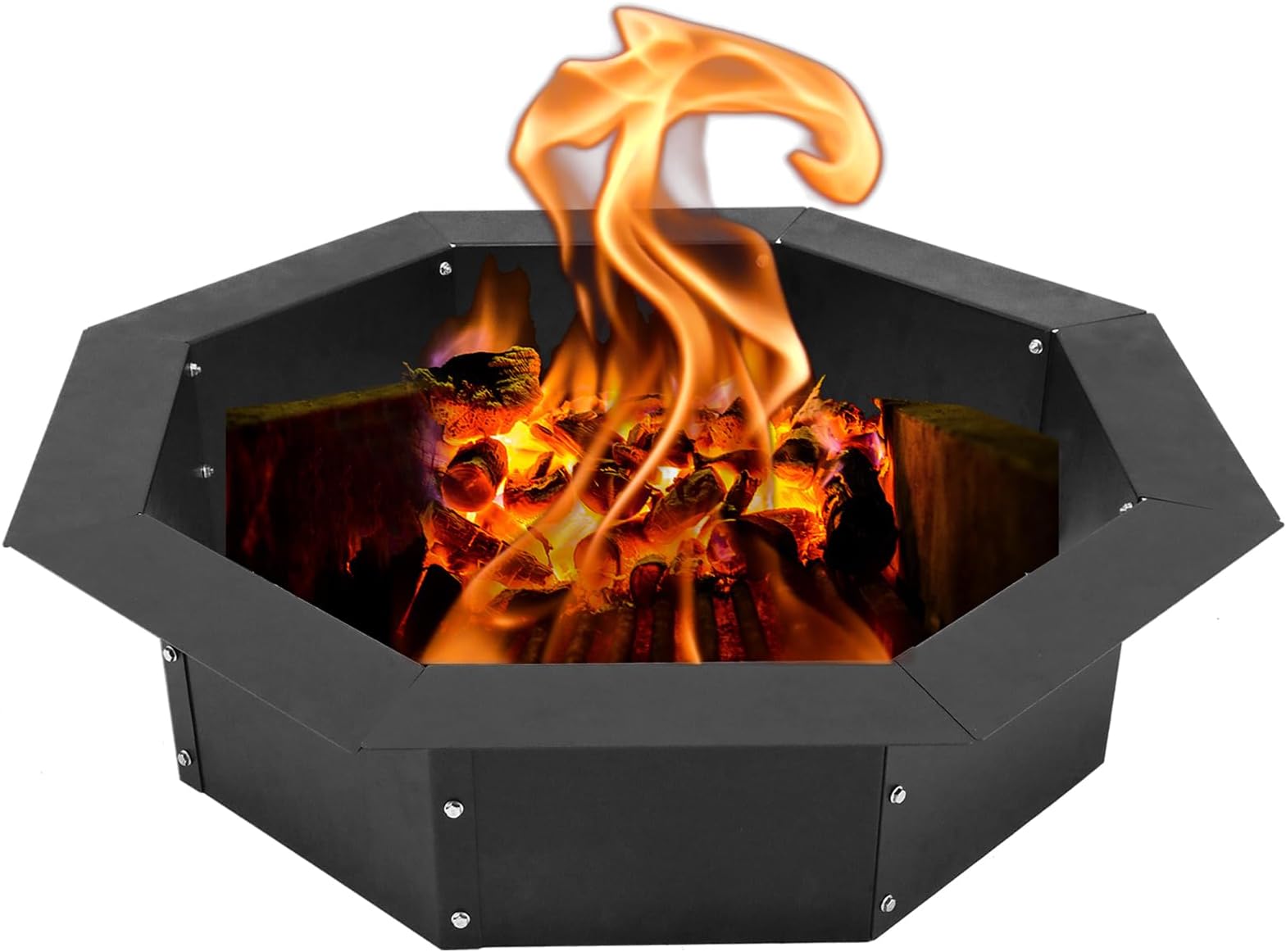 Gazzyt Fire Pit Liner, Heavy Duty Solid Steel, DIY Campfire Ring Above or In-Ground for Outdoor, Patio, Backyard Wit（Ring 38-Inch Outer/30-Inch Inner）