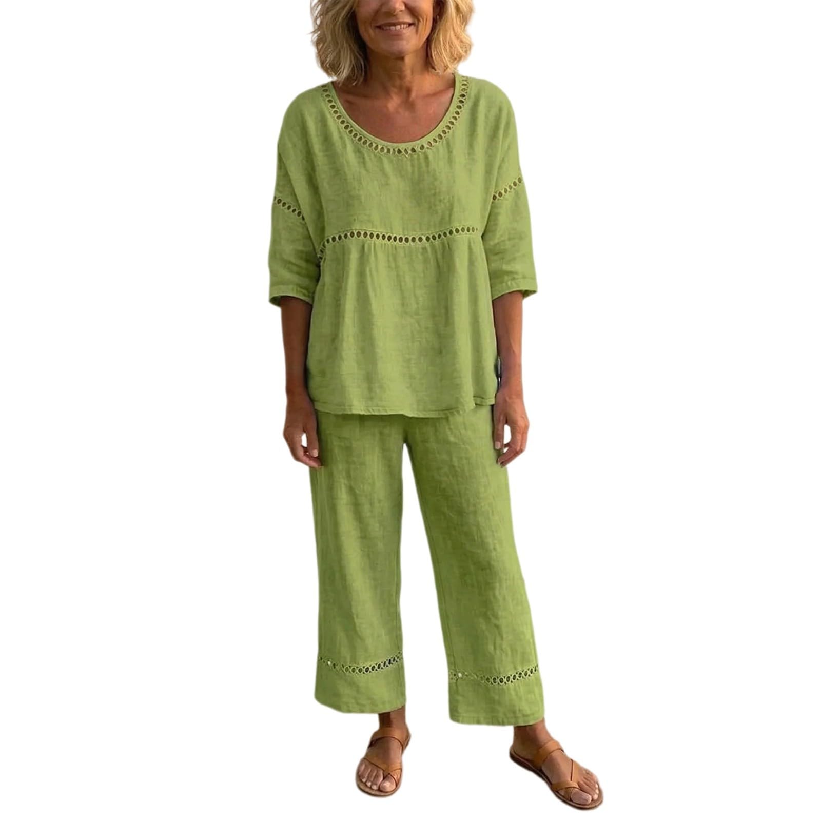 Conjunto Mujer Verano 2 Piezas Moda raje de Primavera Ligero Chndal Blusa Pantalones Ropa Playa Vacaciones Deportivo Casa Trabajoconjuntos Deportivos mujerLimpio y Profesional